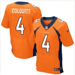 Nike Denver Broncos #4 Britton Colquitt Orange Team Color Mens Stitched NFL New Elite Jersey