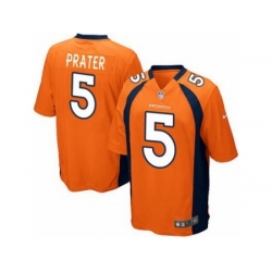 Nike Denver Broncos 5 Matt Prater Orange Game NFL Jersey