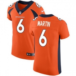 Nike Denver Broncos 6 Sam Martin Orange Team Color Men Stitched NFL Vapor Untouchable Elite Jersey