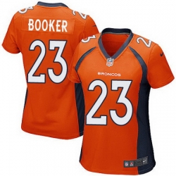 Nike Broncos #23 Devontae Booker Orange Team Color Womens Stitched NFL New Elite Jersey