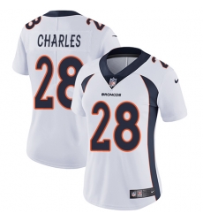 Nike Broncos #28 Jamaal Charles White Womens Stitched NFL Vapor Untouchable Limited Jersey