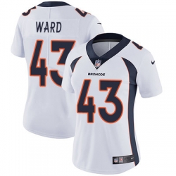 Nike Broncos #43 T J  Ward White Womens Stitched NFL Vapor Untouchable Limited Jersey