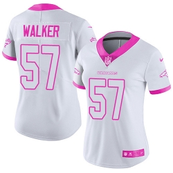 Nike Broncos #57 Demarcus Walker White Pink Womens Stitched NFL Limited Rush Fashion Jersey