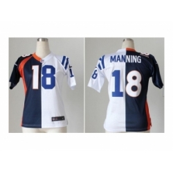 Nike Women Denver Broncos #18 Manning blue-white[Elite split]