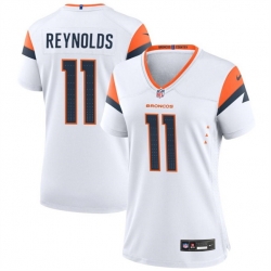 Women Denver Broncos 11 Josh Reynolds White 2024 Stitched Jersey
