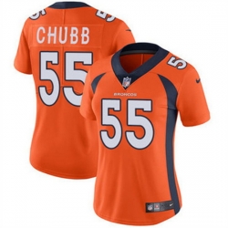 Women Denver Broncos 55 Bradley Chubb Orange Vapor Untouchable Limited Stitched NFL Jersey