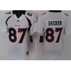 Women Nike Denver Broncos 87# Eric Decker White Nike NFL Jerseys