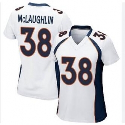 Women Nike Denver Broncos Jaleel McLaughlin #38 White Vapor Limited Stitched Jersey