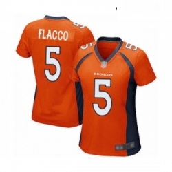 Womens Denver Broncos 5 Joe Flacco Game Orange Team Color Football Jersey