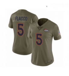 Womens Denver Broncos 5 Joe Flacco Limited Olive 2017 Salute to Service Football Jersey