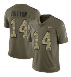 Nike Broncos #14 Courtland Sutton Olive Camo Youth Stitched NFL Limited 2017 Salute to Service Jersey