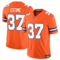 Youth Denver Broncos 37 Audric Estime Orange F U S E  Mile High Collection 1977 Throwback Vapor Limited Stitched Football Jersey