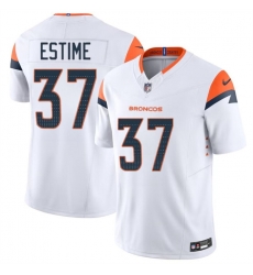 Youth Denver Broncos 37 Audric Estime White 2024 F U S E  Vapor Limited Stitched Football Jersey