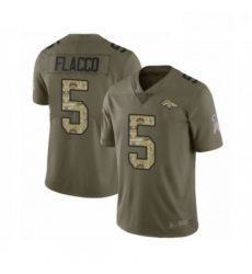 Youth Denver Broncos 5 Joe Flacco Limited Olive Camo 2017 Salute to Service Football Jersey