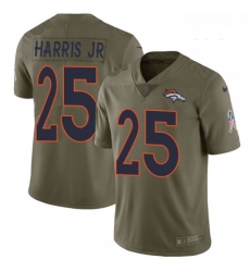 Youth Nike Denver Broncos 25 Chris Harris Jr Limited Olive 2017 Salute to Service NFL Jersey