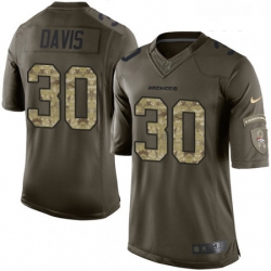 Youth Nike Denver Broncos 30 Terrell Davis Elite Green Salute to Service NFL Jersey