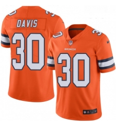 Youth Nike Denver Broncos 30 Terrell Davis Elite Orange Rush Vapor Untouchable NFL Jersey