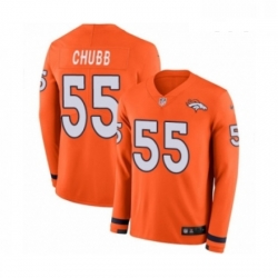 Youth Nike Denver Broncos 55 Bradley Chubb Limited Orange Therma Long Sleeve NFL Jersey