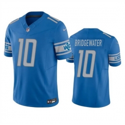 Men Detroit Lions 10 Teddy Bridgewater Blue 2023 F U S E  Vapor Untouchable Limited Stitched Jersey