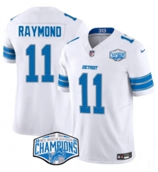 Men Detroit Lions 11 Kalif Raymond White 2024 NFC North Champions F U S E  Vapor Limited Stitched Jersey