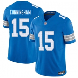 Men Detroit Lions  15 Malik Cunningham Blue 2026 F U S E  Vapor Limited Stitched Jersey