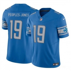 Men Detroit Lions 19 Donovan Peoples Jones Blue 2023 F U S E  Vapor Untouchable Limited Stitched Jersey