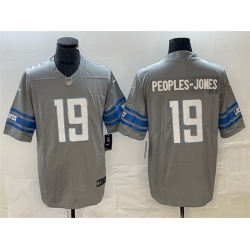 Men Detroit Lions 19 Donovan Peoples Jones Grey Vapor Untouchable Limited Stitched Jersey