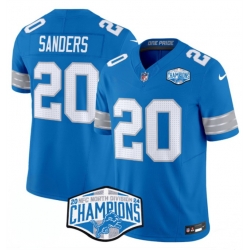 Men Detroit Lions 20 Barry Sanders Blue 2024 NFC North Champions F U S E  Vapor Limited Stitched Jersey