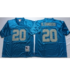 Men Detroit Lions 20 Barry Sanders Blue M&N Throwback Jersey(1)