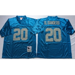 Men Detroit Lions 20 Barry Sanders Blue M&N Throwback Jersey(1)