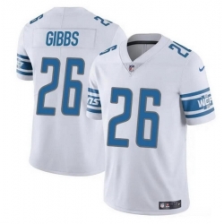 Men Detroit Lions 26 Jahmyr Gibbs White Vapor Untouchable Limited Stitched Jersey