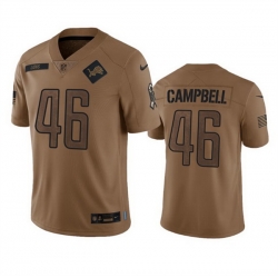 Men Detroit Lions 46 Jack Campbell 2023 Brown Salute To Service Limited Stitched Jersey
