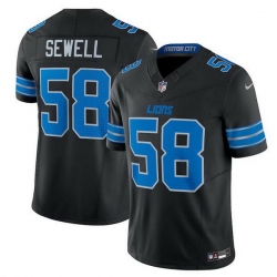 Men Detroit Lions 58 Penei Sewell Black 2024 F U S E  2nd Alternate Vapor Limited Stitched Jersey