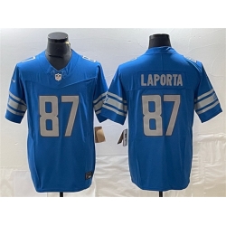 Men Detroit Lions 87 Sam LaPorta Blue 2023 F U S E  Vapor Untouchable Limited Stitched Jersey