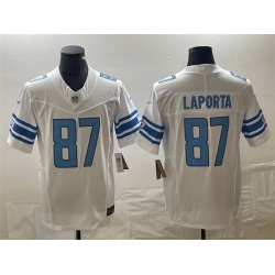 Men Detroit Lions 87 Sam LaPorta White 2023 F U S E  Vapor Untouchable Limited Stitched Jersey