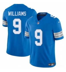 Men Detroit Lions 9 Jameson Williams Blue 2024 F U S E  Vapor Limited Stitched Jersey