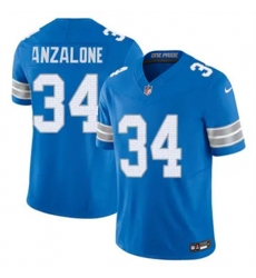 Men Detroit Lions Alex Anzalone #34 Blue Vapor Stitched Nike NFL Jersey