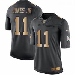 Men Nike Detroit Lions 11 Marvin Jones Jr Limited BlackGold Salute to Service NFL Jersey