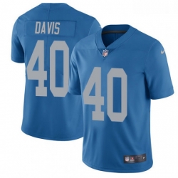 Men Nike Detroit Lions 40 Jarrad Davis Elite Blue Alternate NFL Jersey