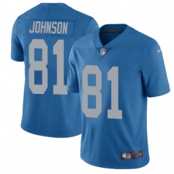 Men Nike Detroit Lions 81 Calvin Johnson Limited Blue Alternate Vapor Untouchable NFL Jersey