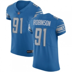 Nike Lions #91 A Shawn Robinson Blue Team Color Mens Stitched NFL Vapor Untouchable Elite Jersey