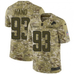 Nike Lions #93 Da Shawn Hand Camo Mens Stitched NFL Limited 2018 Salute To Service Jersey