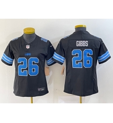 Women Detroit Lions 26 Jahmyr Gibbs Black 2024 F U S E  2nd Alternate Vapor Limited Stitched