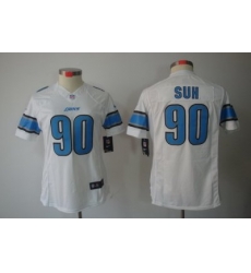 Women Nike Detroit Lions 90# Ndamukong Suh White Color[Women LIMITED Jerseys]