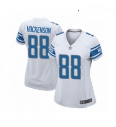 Womens Detroit Lions 88 TJ Hockenson Game White Football Jersey