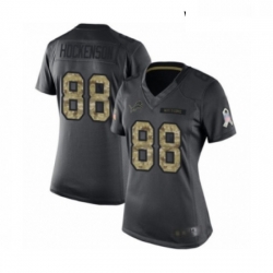 Womens Detroit Lions 88 TJ Hockenson Limited Black 2016 Salute to Service Football Jersey