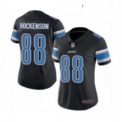 Womens Detroit Lions 88 TJ Hockenson Limited Black Rush Vapor Untouchable Football Jersey