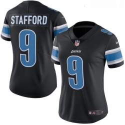 Womens Nike Detroit Lions 9 Matthew Stafford Limited Black Rush Vapor Untouchable NFL Jersey