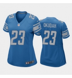 women jeff okudah detroit lions blue game jersey 