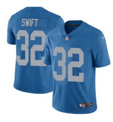 Youth Nike Lions 32 D'Andre Swift Blue Stitched NFL Vapor Untouchable Limited Jersey